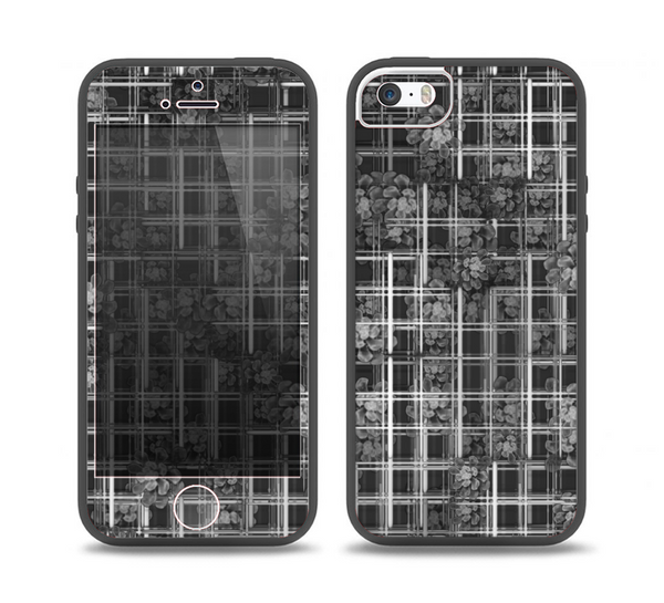 The Grayscale Lattice and Flowers Skin Set for the iPhone 5-5s Skech Glow Case