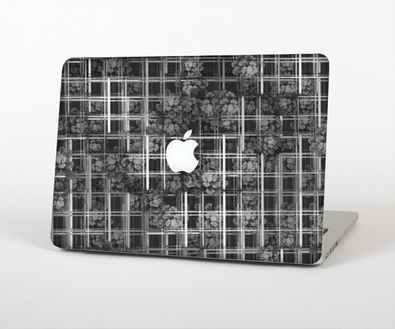 The Grayscale Lattice and Flowers Skin Set for the Apple MacBook Pro 1 ...