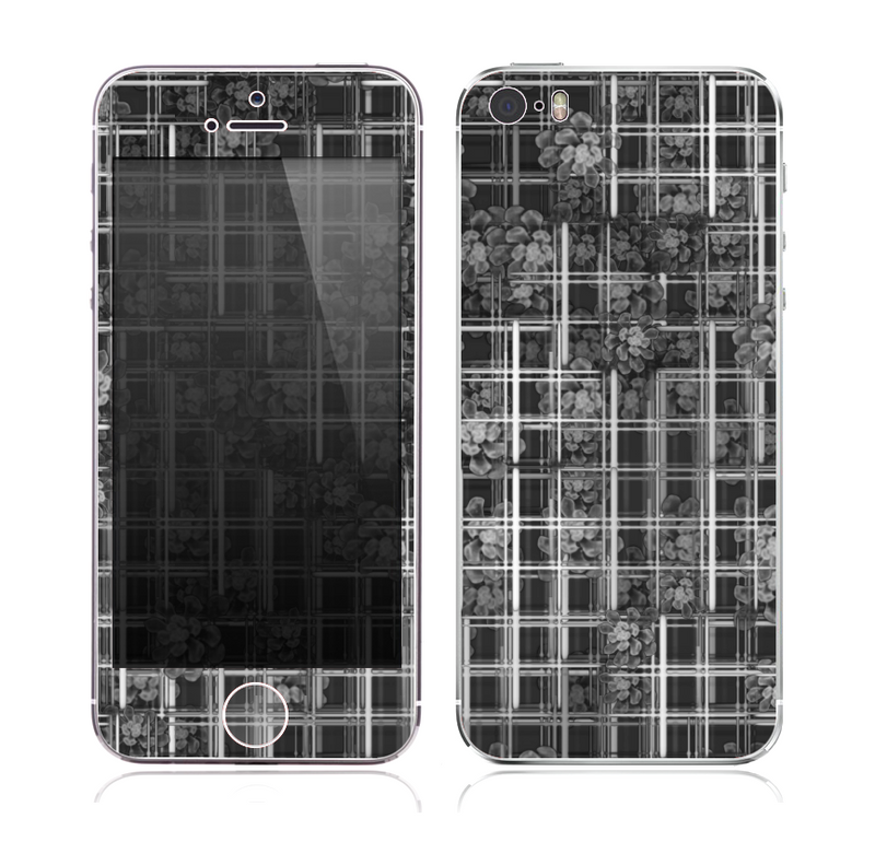 The Grayscale Lattice and Flowers Skin for the Apple iPhone 5s