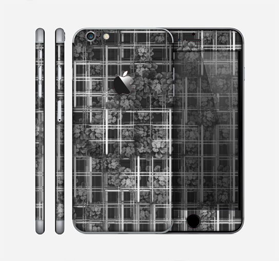 The Grayscale Lattice and Flowers Skin for the Apple iPhone 6 Plus