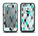 The Graytone Diamond Pattern with Teal Highlights Apple iPhone 6/6s Plus LifeProof Fre Case Skin Set