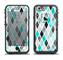 The Graytone Diamond Pattern with Teal Highlights Apple iPhone 6/6s LifeProof Fre Case Skin Set