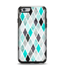 The Graytone Diamond Pattern with Teal Highlights Apple iPhone 6 Otterbox Symmetry Case Skin Set