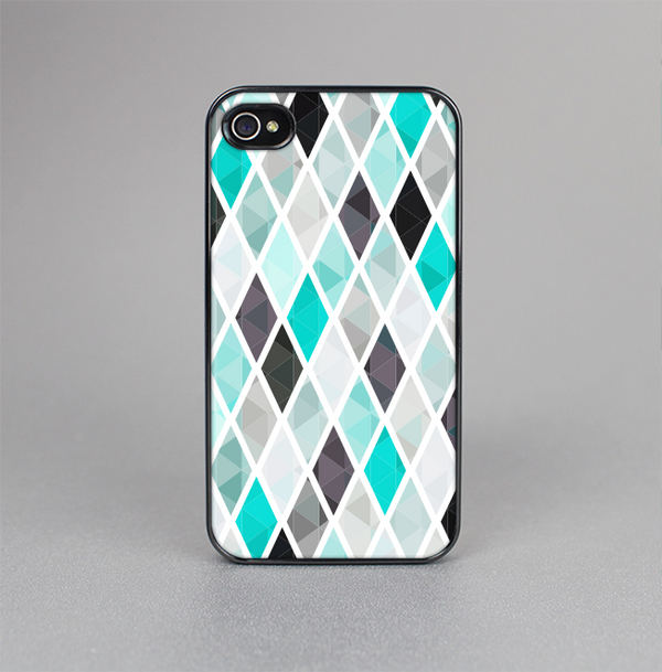 The Graytone Diamond Pattern with Teal Highlights Skin-Sert for the Apple iPhone 4-4s Skin-Sert Case