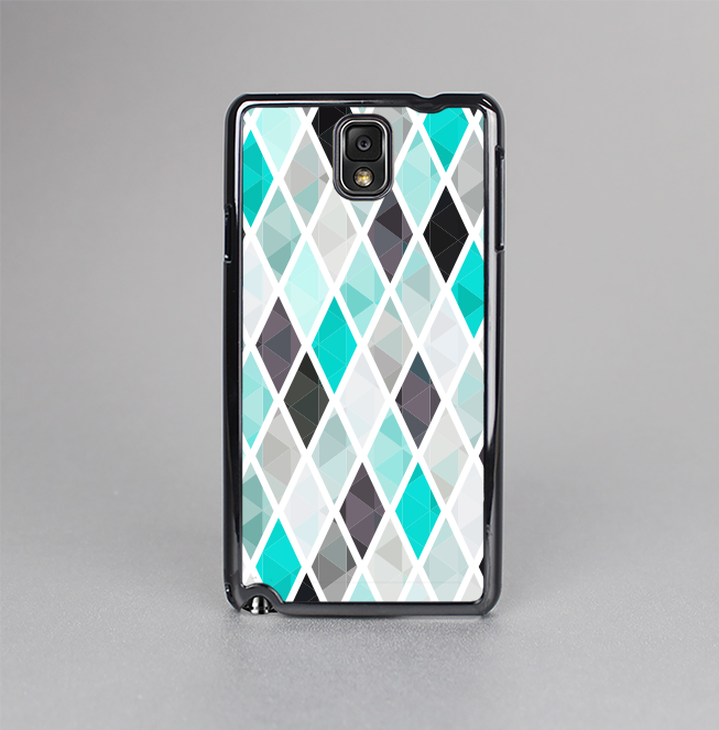 The Graytone Diamond Pattern with Teal Highlights Skin-Sert Case for the Samsung Galaxy Note 3