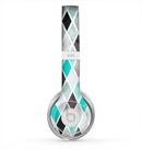 The Graytone Diamond Pattern with Teal Highlights Skin for the Beats by Dre Solo 2 Headphones