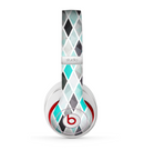 The Graytone Diamond Pattern with Teal Highlights Skin for the Beats by Dre Studio (2013+ Version) Headphones