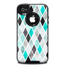 The Graytone Diamond Pattern with Teal Highlights Skin for the iPhone 4-4s OtterBox Commuter Case