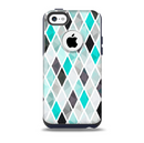 The Graytone Diamond Pattern with Teal Highlights Skin for the iPhone 5c OtterBox Commuter Case