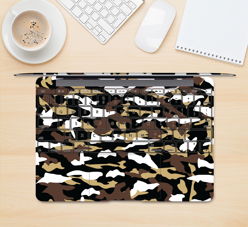 The Green-Tan & White Traditional Camouflage Skin Kit for the 12" Apple MacBook (A1534)