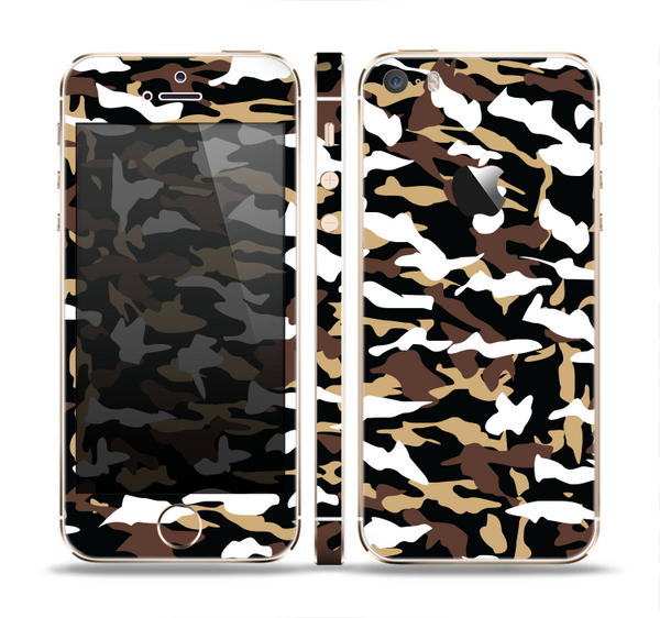 The Green-Tan & White Traditional Camouflage Skin Set for the Apple iPhone 5s