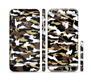 The Green-Tan & White Traditional Camouflage Sectioned Skin Series for the Apple iPhone 6 Plus