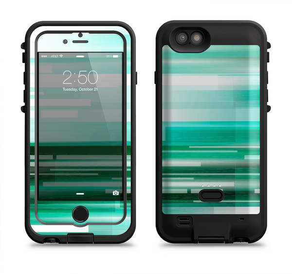The Green Abstract Vector HD Lines Apple iPhone 6/6s LifeProof Fre POWER Case Skin Set