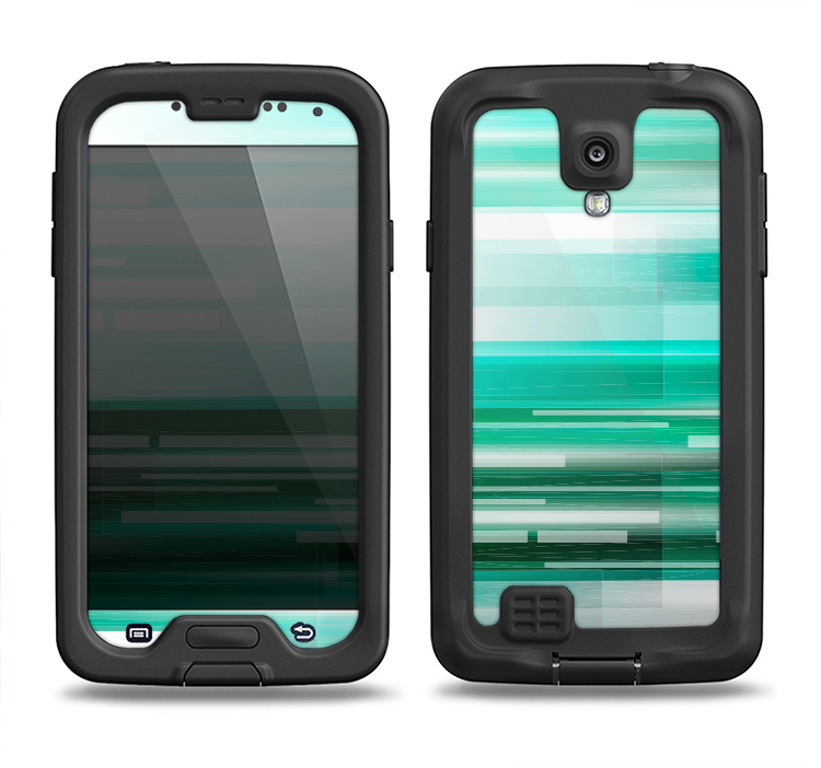 The Green Abstract Vector HD Lines Samsung Galaxy S4 LifeProof Nuud Case Skin Set