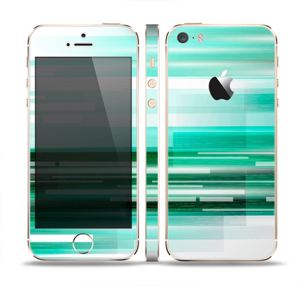 The Green Abstract Vector HD Lines Skin Set for the Apple iPhone 5s