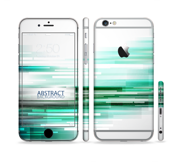 The Green Abstract Vector HD Lines Sectioned Skin Series for the Apple iPhone 6