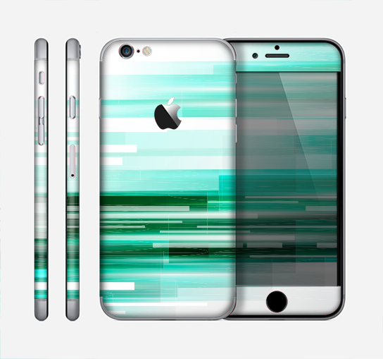 The Green Abstract Vector HD Lines Skin for the Apple iPhone 6