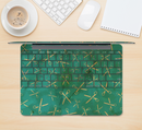 The Green And Gold Vintage Scissors Skin Kit for the 12" Apple MacBook (A1534)