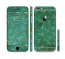 The Green And Gold Vintage Scissors Sectioned Skin Series for the Apple iPhone 6s Plus