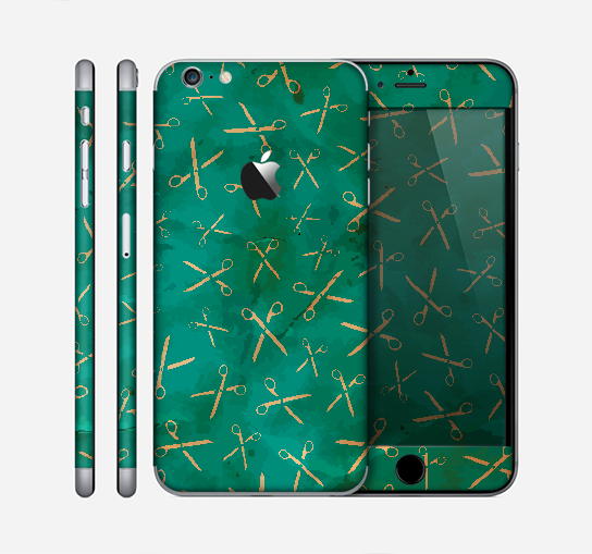 The Green And Gold Vintage Scissors Skin for the Apple iPhone 6 Plus