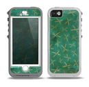 The Green And Gold Vintage Scissors Skin for the iPhone 5-5s OtterBox Preserver WaterProof Case