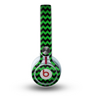 The Green & Black Chevron Pattern Skin for the Beats by Dre Mixr Headphones