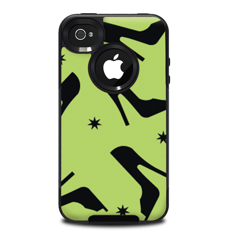 The Green & Black High-Heel Pattern V12 Skin for the iPhone 4-4s OtterBox Commuter Case
