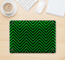 The Green & Black Sharp Chevron Pattern Skin Kit for the 12" Apple MacBook (A1534)