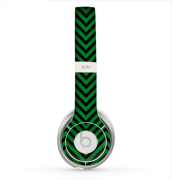 The Green & Black Sharp Chevron Pattern Skin for the Beats by Dre Solo 2 Headphones