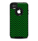 The Green & Black Sharp Chevron Pattern Skin for the iPhone 4-4s OtterBox Commuter Case