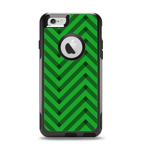 The Green & Black Sketch Chevron Apple iPhone 6 Otterbox Commuter Case Skin Set
