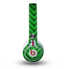 The Green & Black Sketch Chevron Skin for the Beats by Dre Mixr Headphones