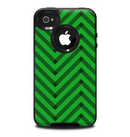 The Green & Black Sketch Chevron Skin for the iPhone 4-4s OtterBox Commuter Case