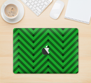 The Green & Black Sketch Chevron Skin Kit for the 12" Apple MacBook (A1534)