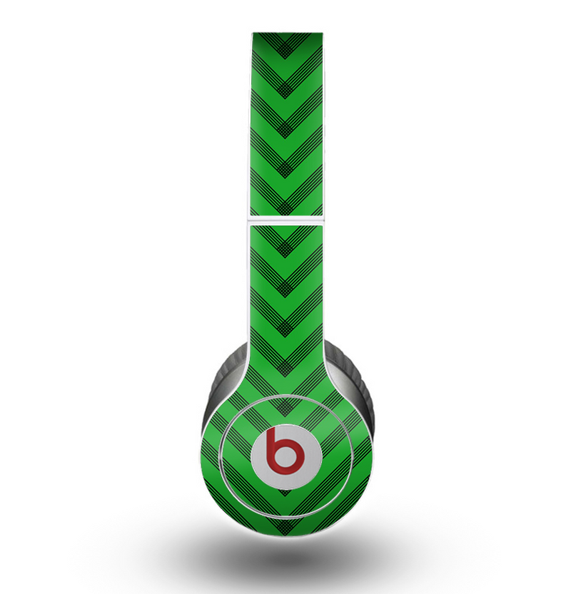The Green & Blue Leveled Chevron Pattern Skin for the Beats by Dre Original Solo-Solo HD Headphones