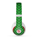 The Green & Blue Leveled Chevron Pattern Skin for the Beats by Dre Studio (2013+ Version) Headphones