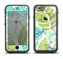 The Green & Blue Subtle Seamless Leaves Apple iPhone 6/6s LifeProof Fre Case Skin Set