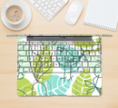 The Green & Blue Subtle Seamless Leaves Skin Kit for the 12" Apple MacBook (A1534)