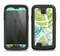 The Green & Blue Subtle Seamless Leaves Samsung Galaxy S4 LifeProof Fre Case Skin Set