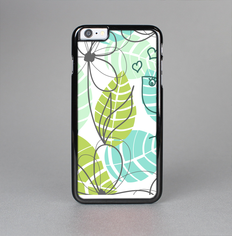 The Green & Blue Subtle Seamless Leaves Skin-Sert for the Apple iPhone 6 Skin-Sert Case