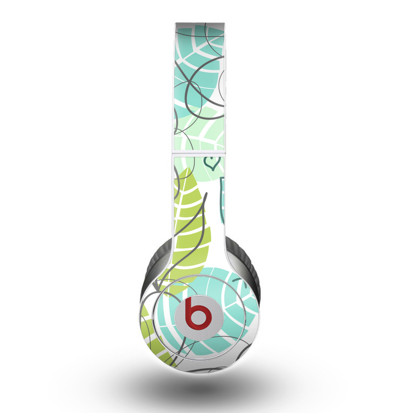 The Green & Blue Subtle Seamless Leaves Skin for the Beats by Dre Original Solo-Solo HD Headphones