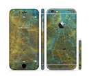 The Green, Blue and Brown Water Texture Sectioned Skin Series for the Apple iPhone 6s Plus