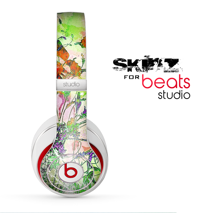The Green Bright Watercolor Floral Skin for the Beats Studio for the Beats Skin