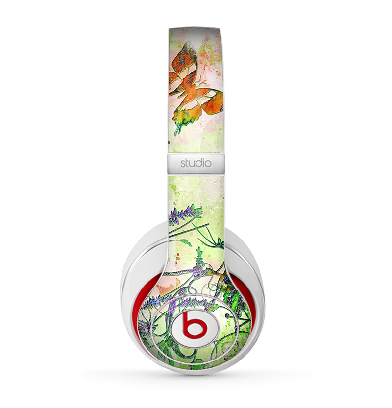 The Green Bright Watercolor Floral Skin for the Beats by Dre Studio (2013+ Version) Headphones