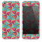 The Green & Coral Abstract Warped Pattern Skin for the iPhone 3, 4-4s, 5-5s or 5c