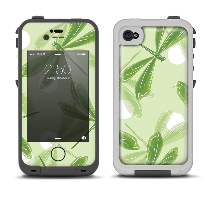 The Green DragonFly Apple iPhone 4-4s LifeProof Fre Case Skin Set