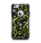 The Green Floral Swirls on Black Apple iPhone 6 Otterbox Commuter Case Skin Set