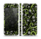 The Green Floral Swirls on Black Skin Set for the Apple iPhone 5