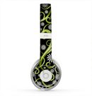 The Green Floral Swirls on Black Skin for the Beats by Dre Solo 2 Headphones