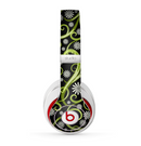 The Green Floral Swirls on Black Skin for the Beats by Dre Studio (2013+ Version) Headphones